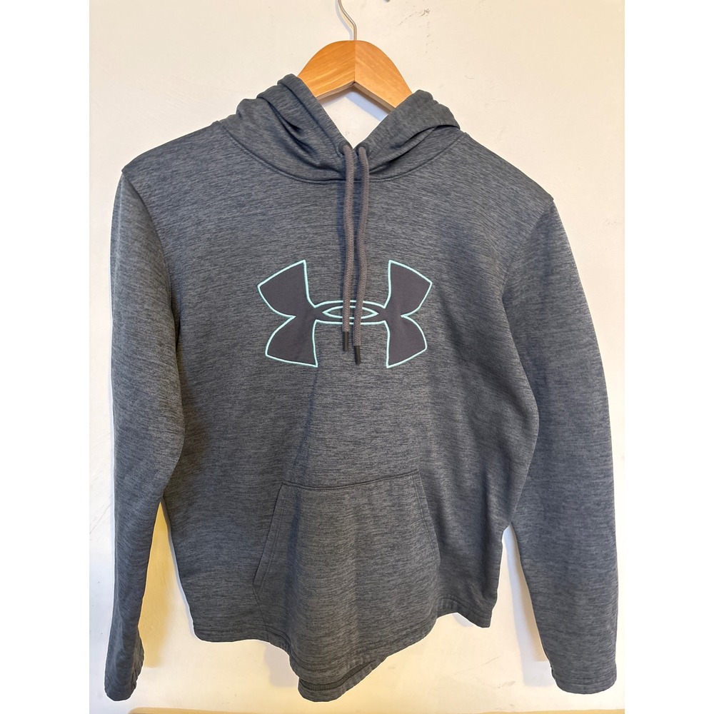 Under Armour Storm1 Hoodie Womens Small Gray Heathered Logo Pullover Sweatshirt